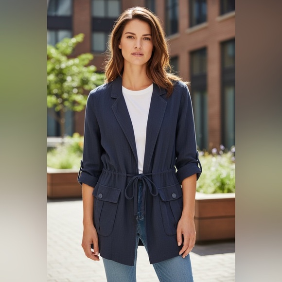 Free People Jackets & Blazers - Free People Navy Utility Jacket